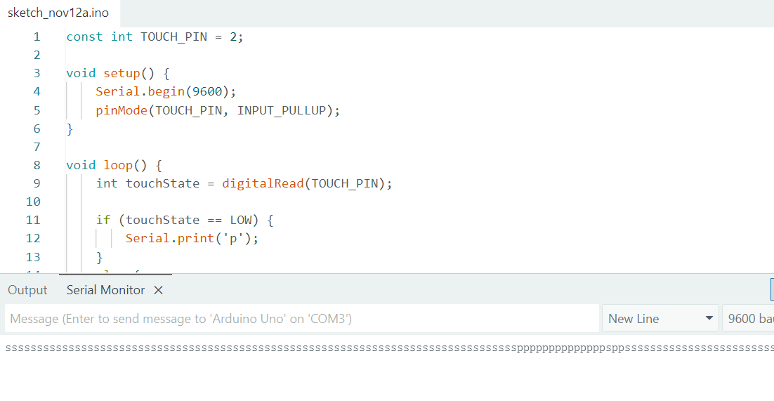 I wrote a brief Arduino-to-TouchDesigner code, but since the TouchDesigner animation isn't finished yet, I could only test whether Arduino could connect. Whether the animation plays remains unknown.