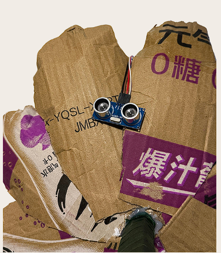 attached the motion sensor beneath the flower receptacle